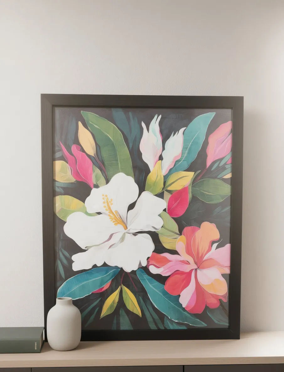 Printed Wall Art - Tropical Flowers