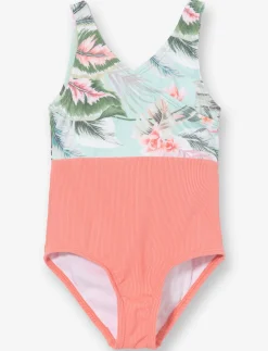 Printed Wrap 1-piece Swimsuit - Little Girl