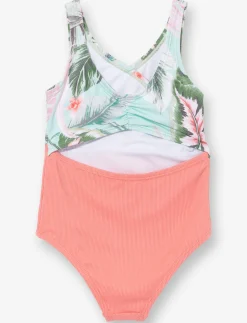 Printed Wrap 1-piece Swimsuit - Little Girl