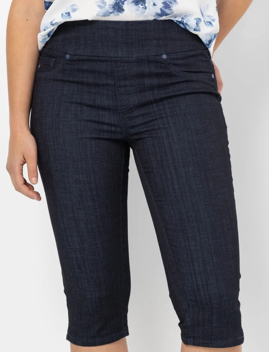 Pull-On Denim Capri Pants
