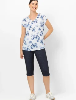 Pull-On Denim Capri Pants