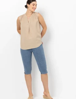 Pull-On Denim Capri Pants