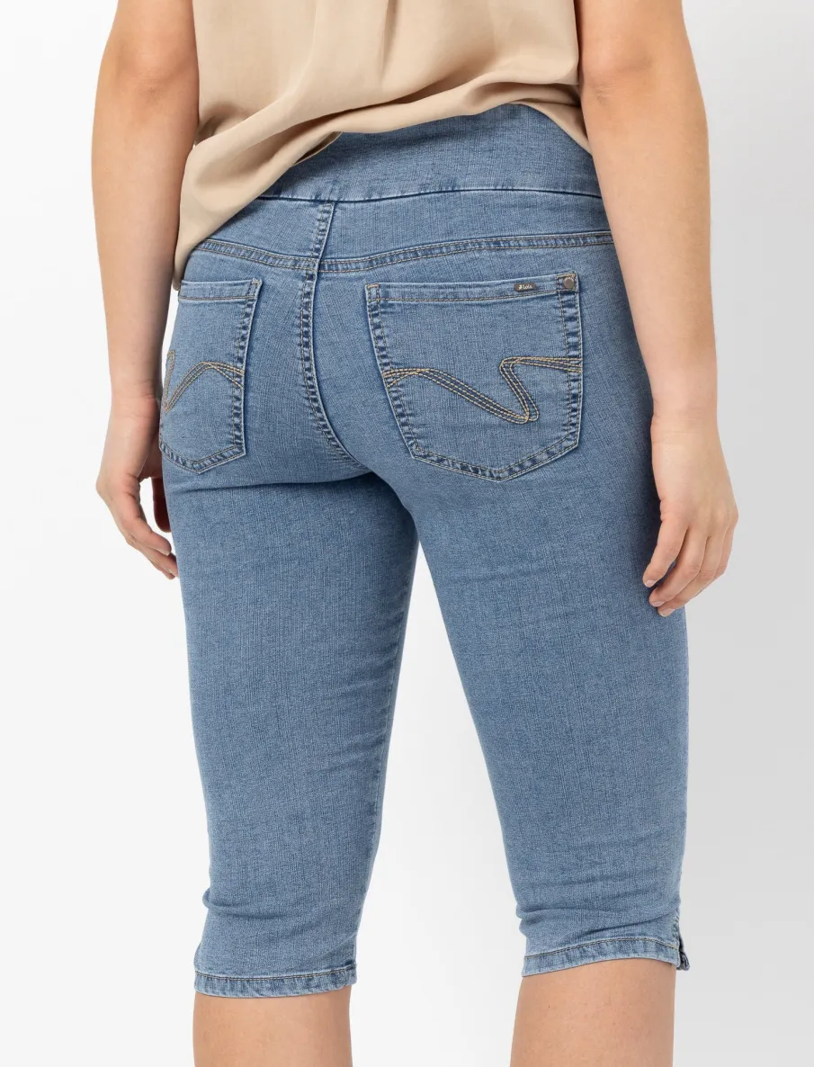 Pull-On Denim Capri Pants