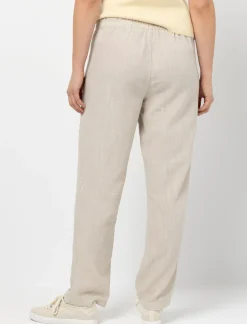 Pull-on Linen-blend Trousers