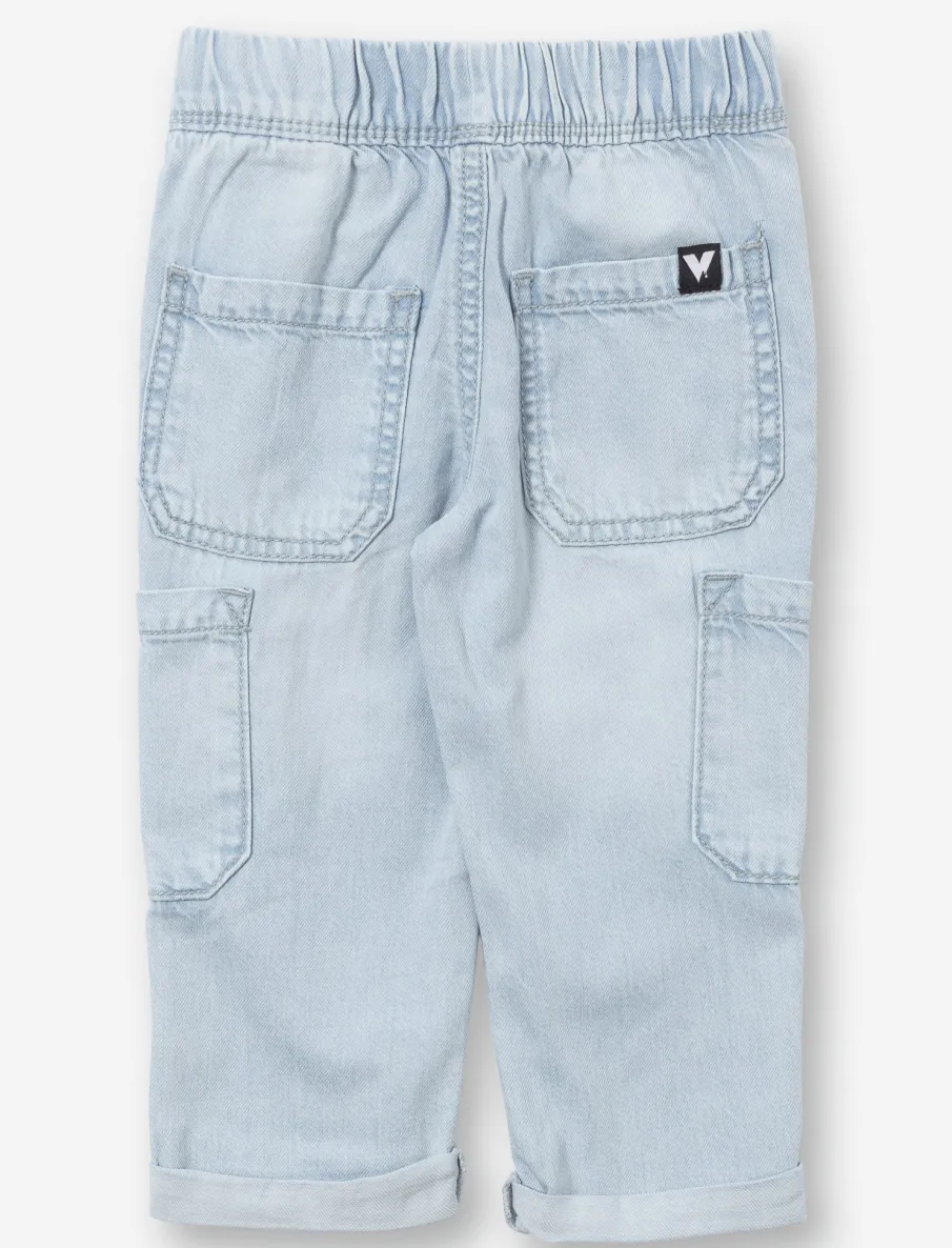 Pull-On Wide-Leg Jeans