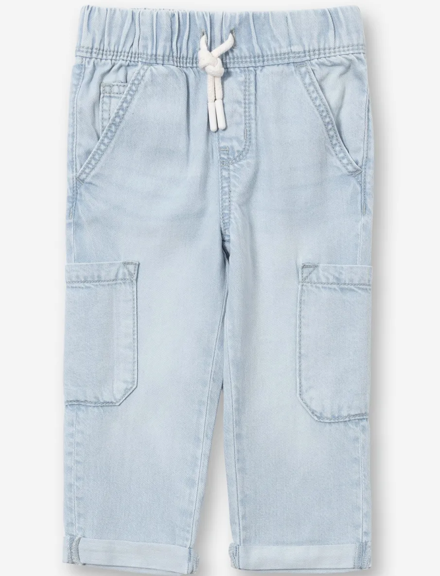 Pull-On Wide-Leg Jeans