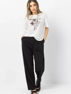 Pull-on wide-leg trousers