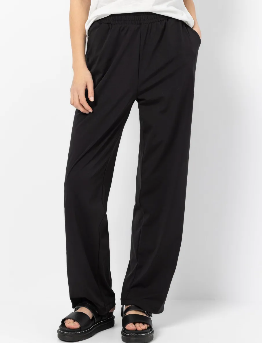 Pull-on wide-leg trousers