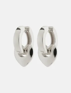 Recycled Chunky Heart Hoops