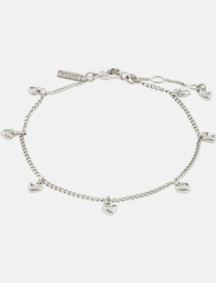 Recycled Heart Pendants Bracelet