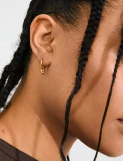 Recycled Tiny Heart Pendant Earrings