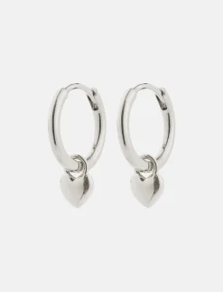 Recycled Tiny Heart Pendant Earrings