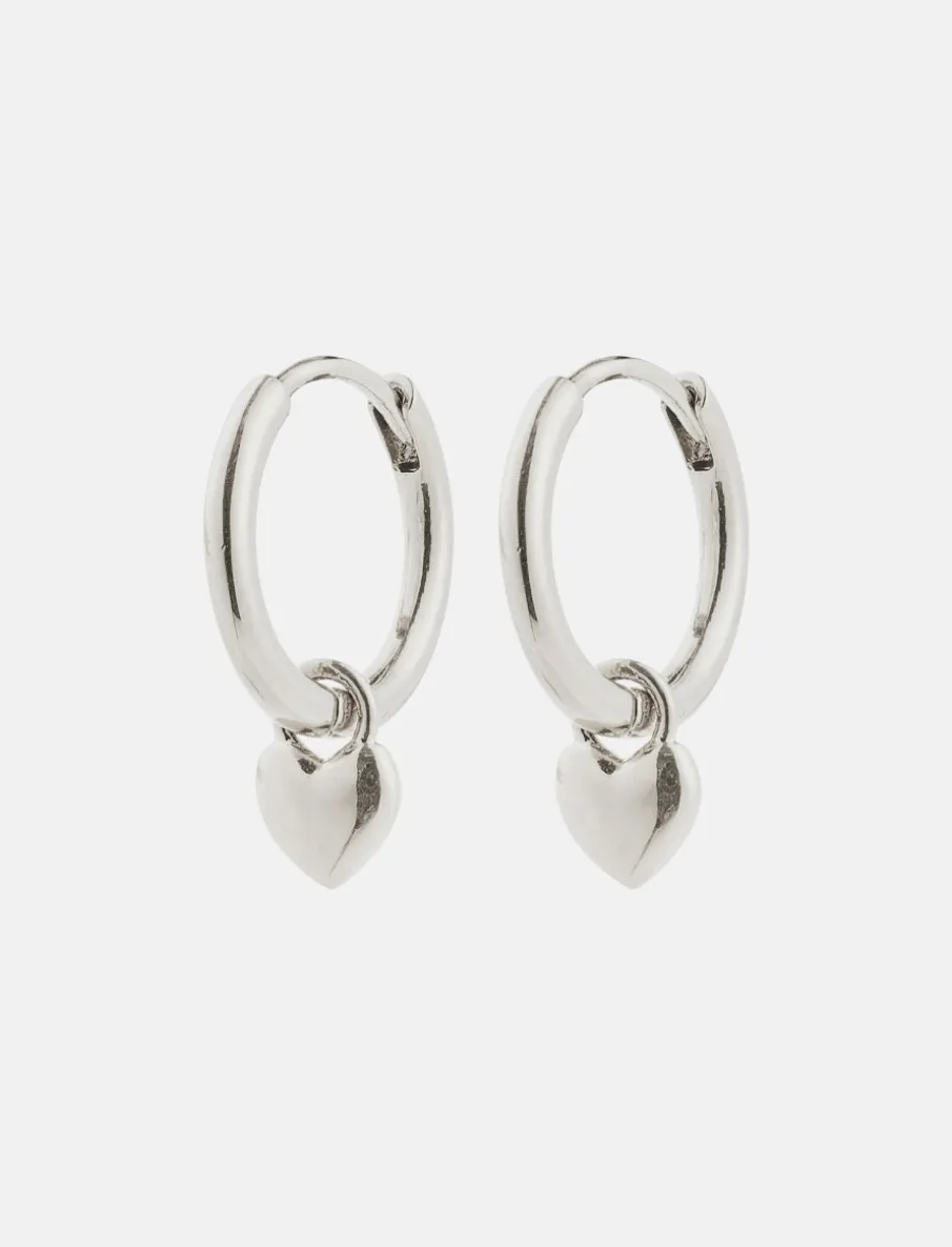 Recycled Tiny Heart Pendant Earrings
