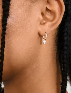Recycled Tiny Heart Pendant Earrings