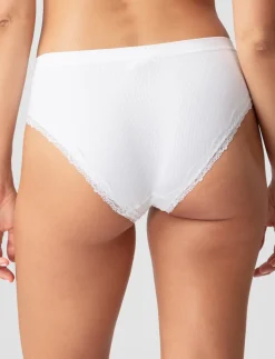 Ribbed Bikini Panty with Lace