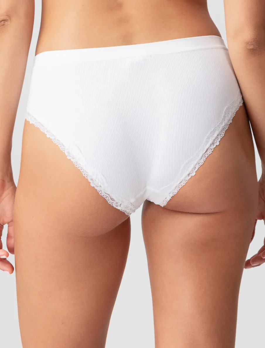 Ribbed Bikini Panty with Lace