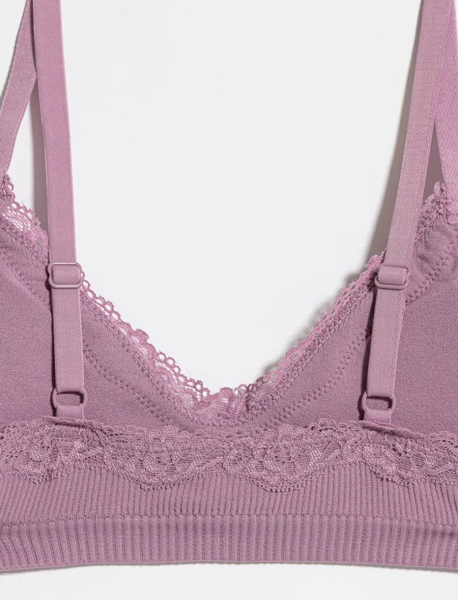 Ribbed Bralette with Lace