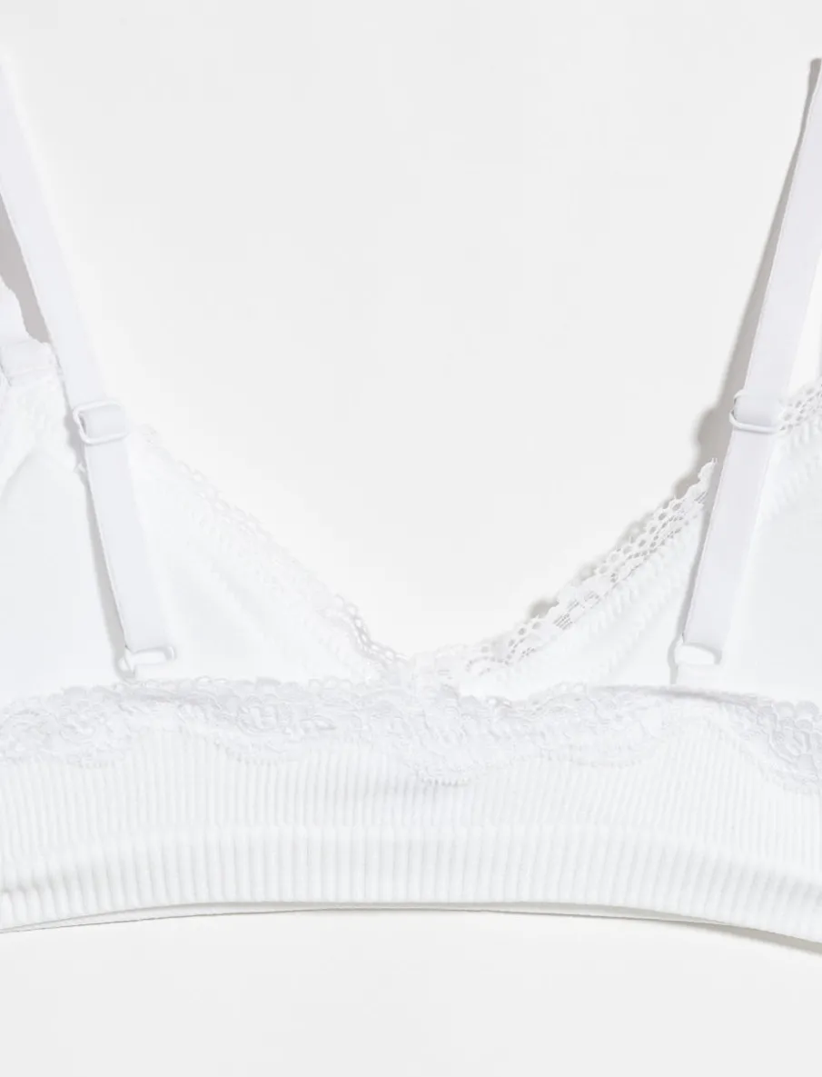 Ribbed Bralette with Lace