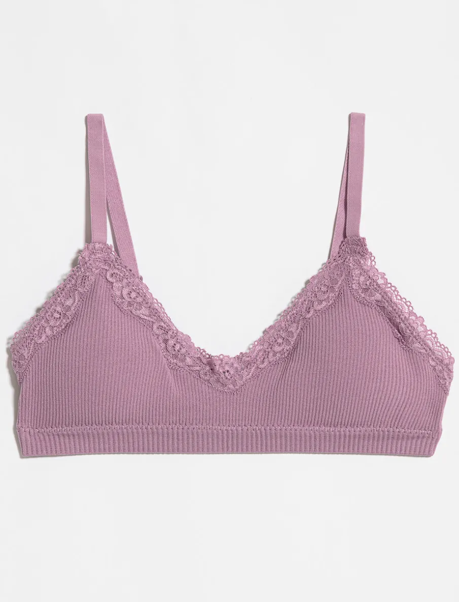 Ribbed Bralette with Lace