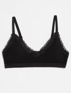 Ribbed Bralette with Lace