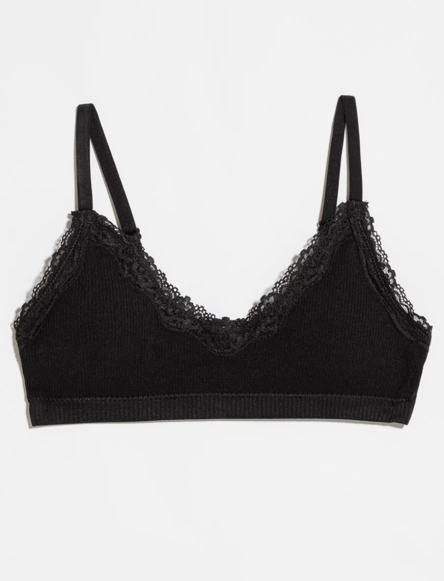 Ribbed Bralette with Lace