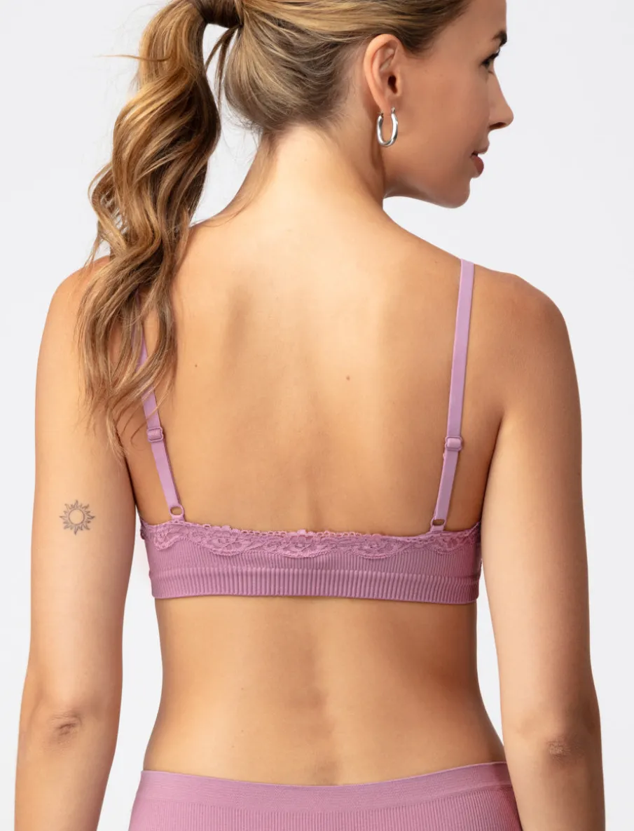 Ribbed Bralette with Lace