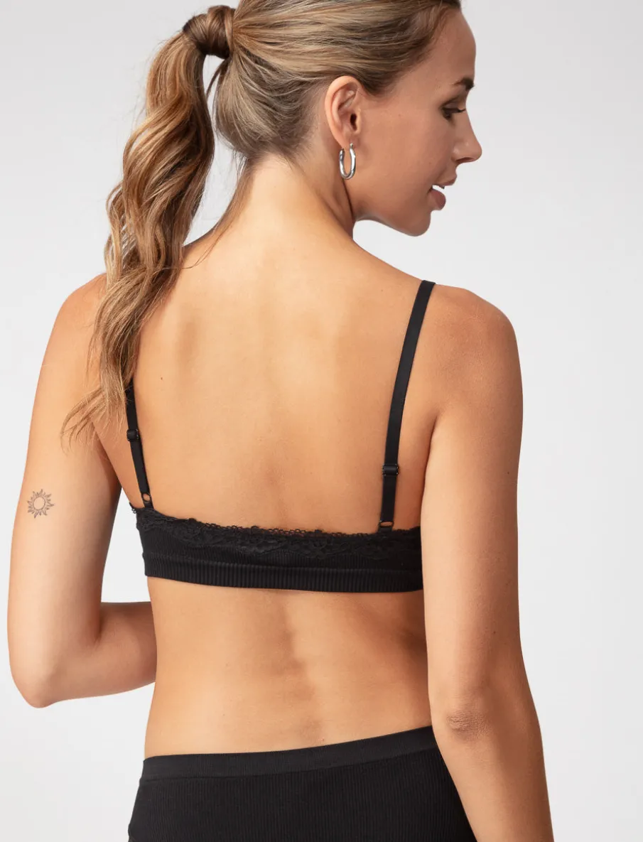 Ribbed Bralette with Lace