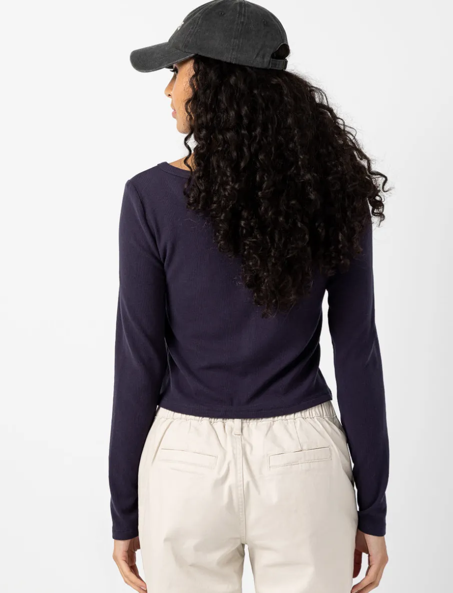 Ribbed Button-front T-shirt