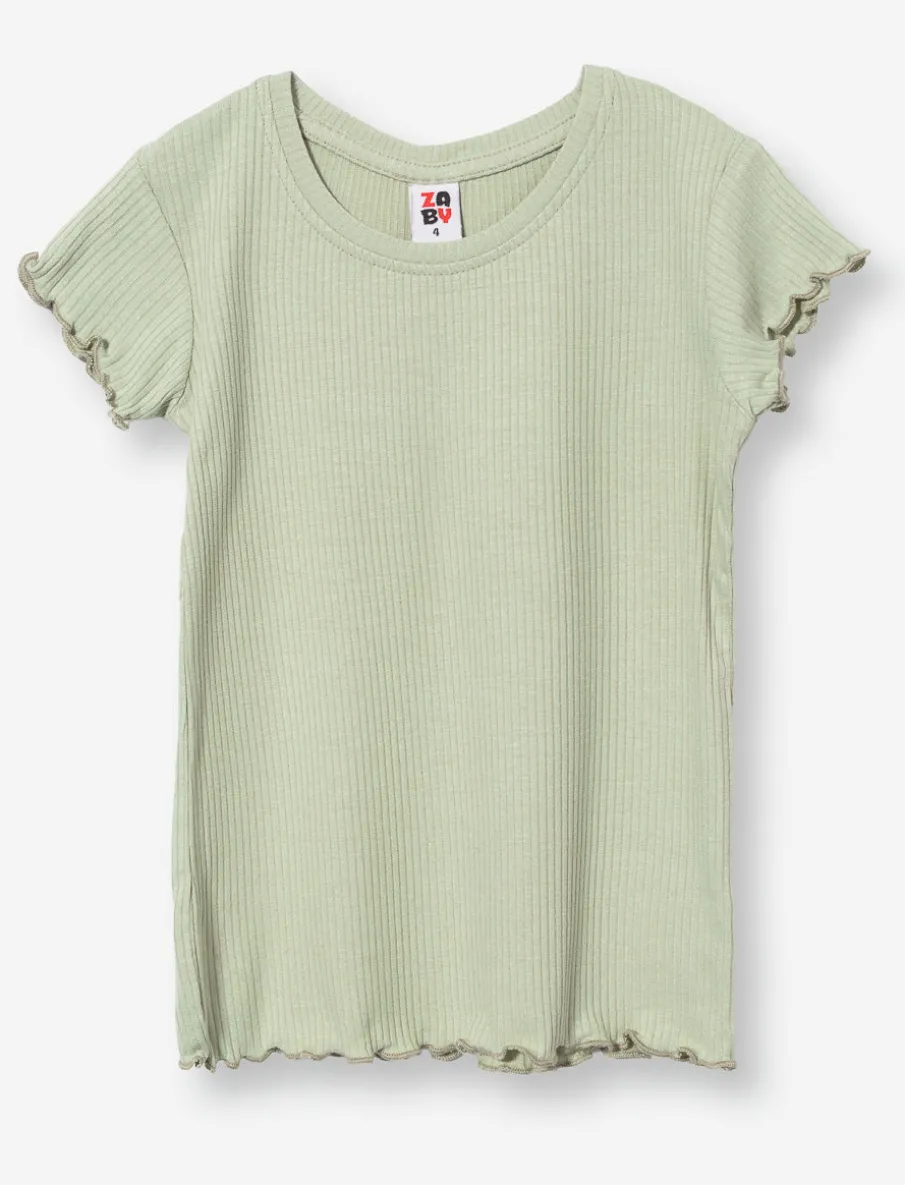 Ribbed Crew Neck T-Shirt