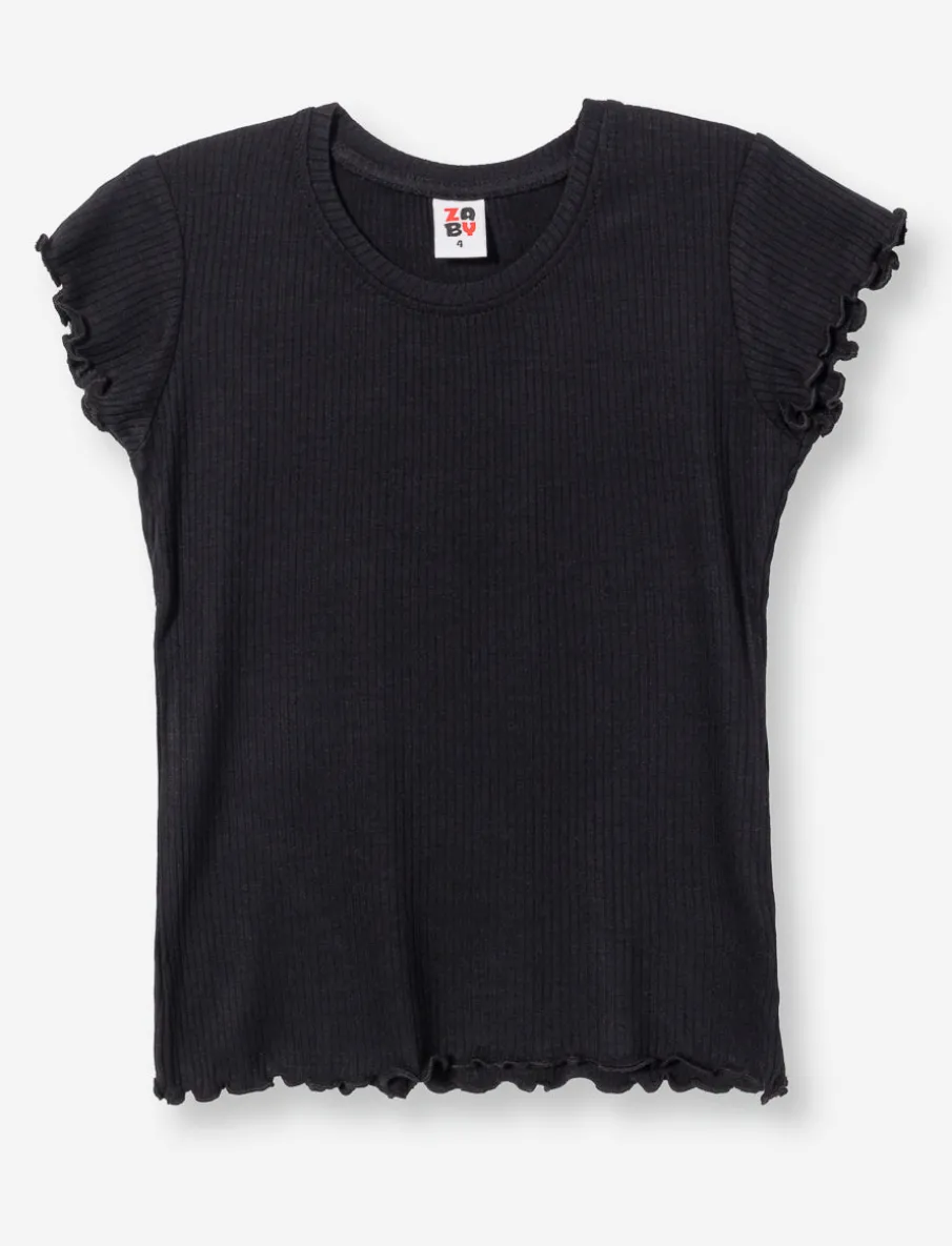 Ribbed Crew Neck T-Shirt