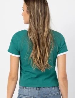 Ribbed Embroidered Crop Top