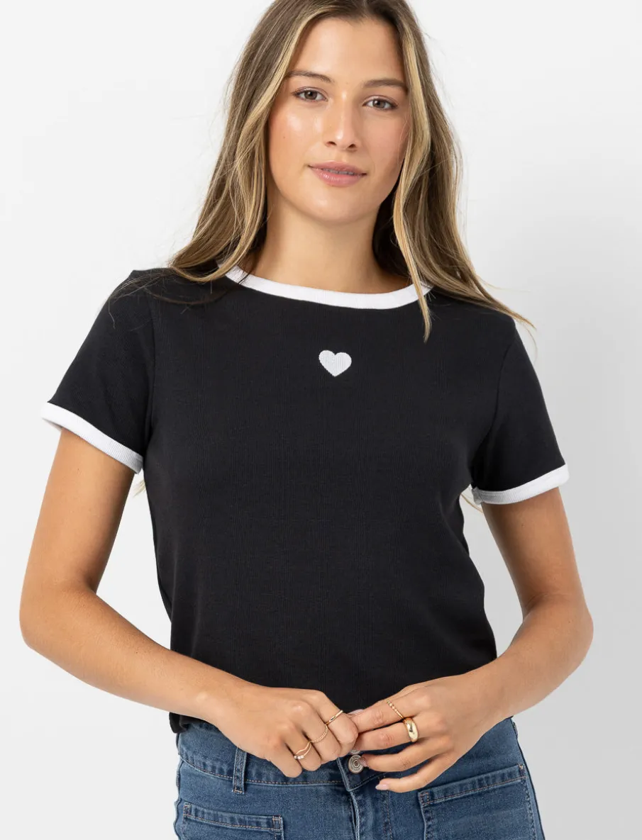 Ribbed Embroidered Crop Top