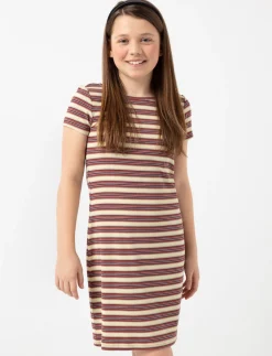Ribbed Fitted Striped Dress