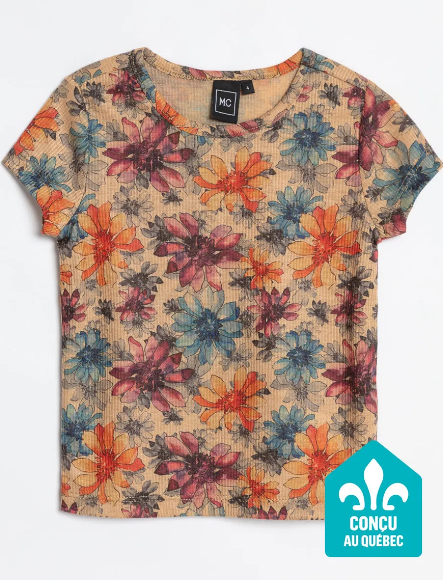 Ribbed Floral T-shirt
