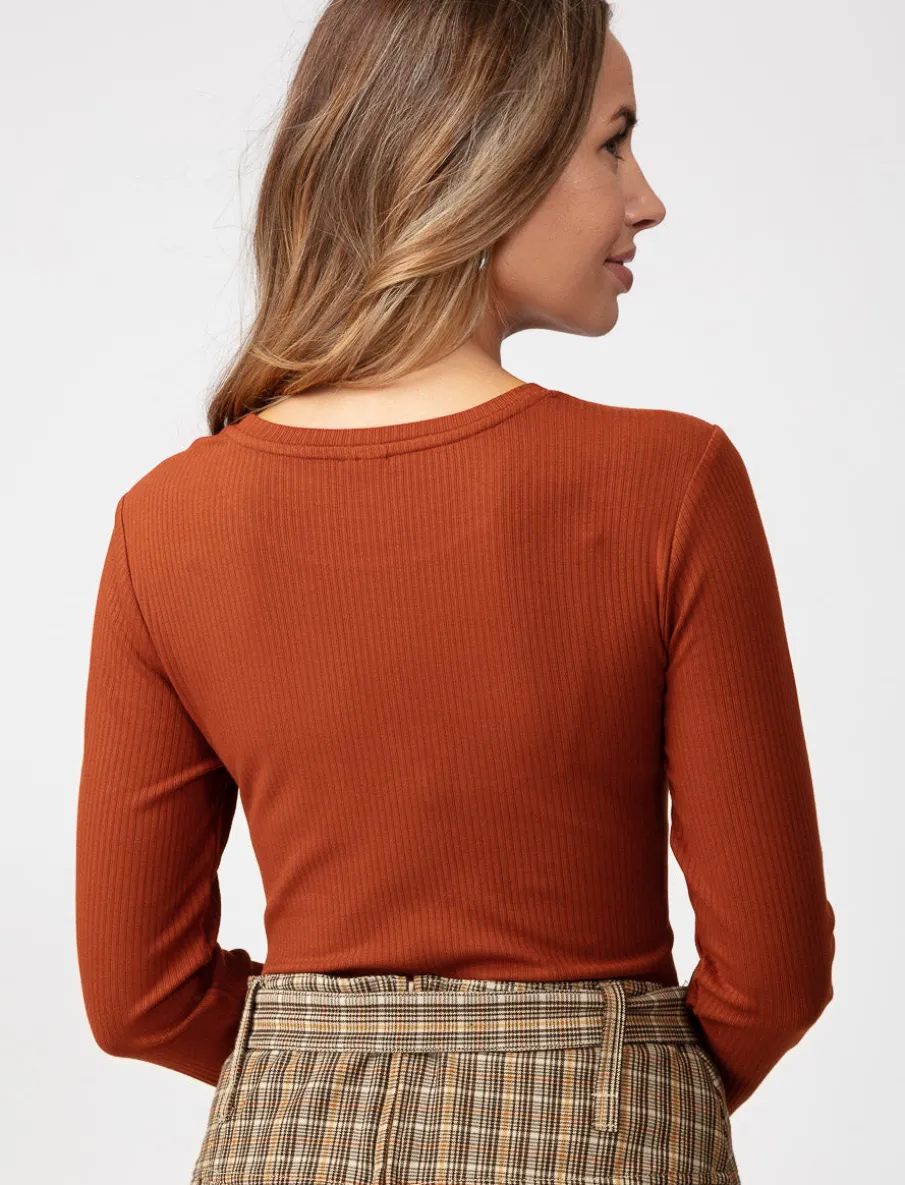 Ribbed Long-sleeve T-shirt