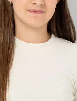 Ribbed Mock-neck T-shirt