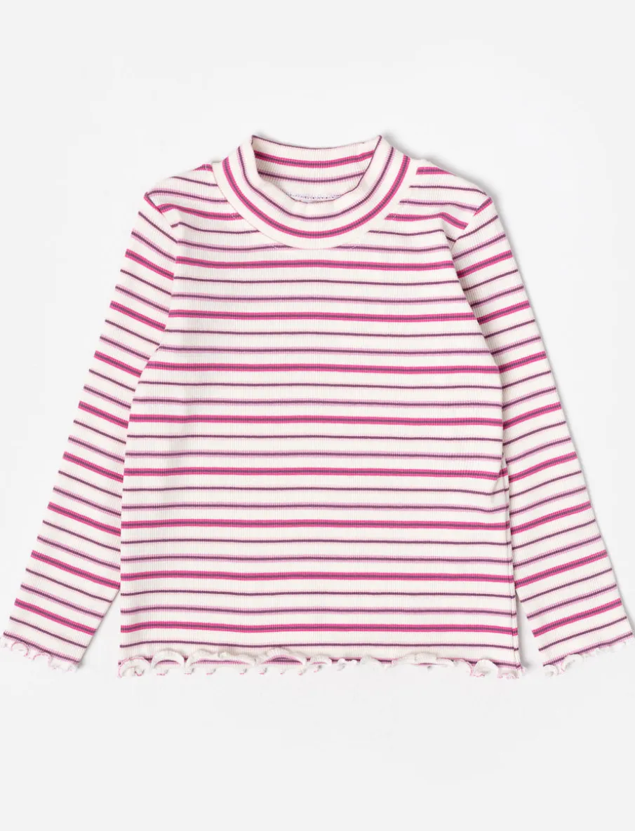 Ribbed Mock-neck T-shirt - Little Girl