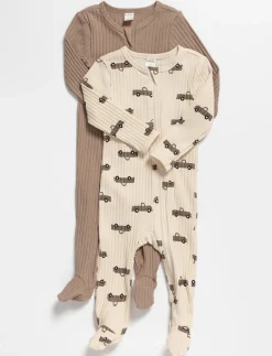 Ribbed Onesie PJs - Pack of 2