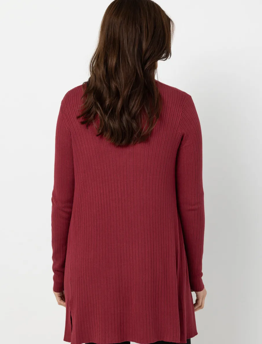 Ribbed Open-front Cardigan