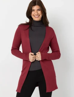 Ribbed Open-front Cardigan