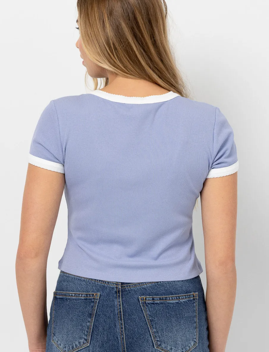 Ribbed Scoop-neck T-shirt