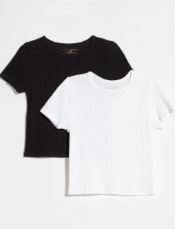 Ribbed Seamless T-shirts - Pack of 2