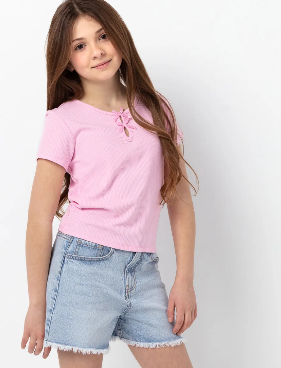 Ribbed Short Sleeve T-Shirt