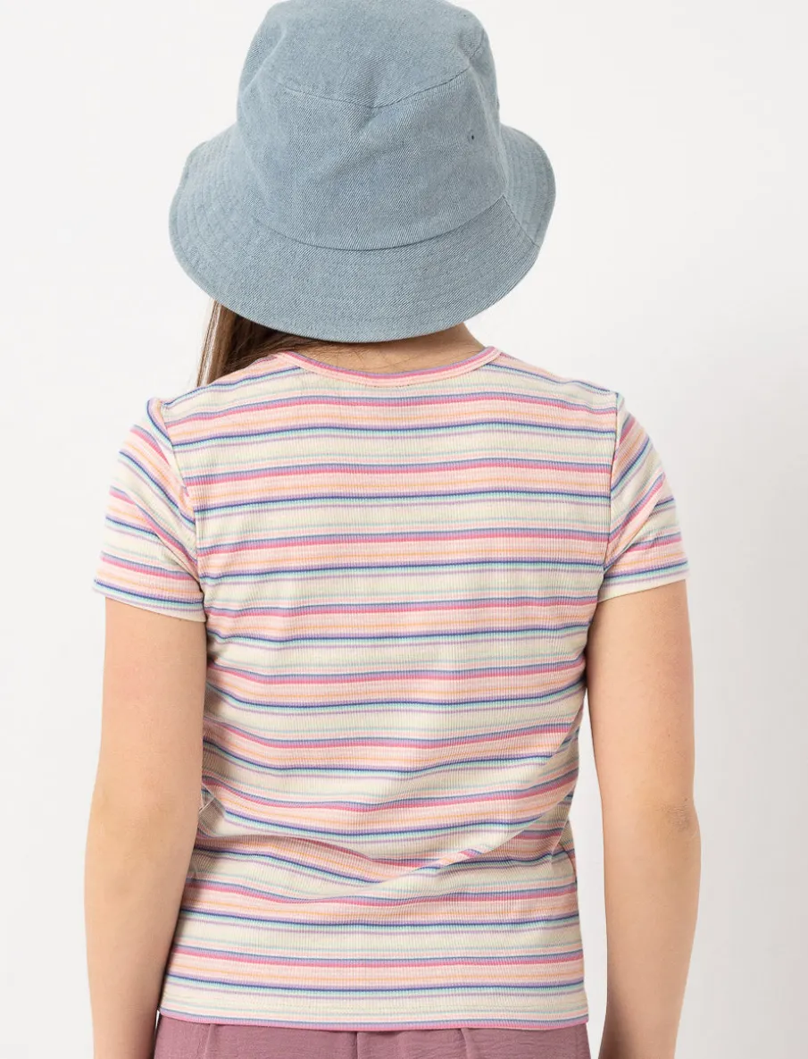 Ribbed Striped T-shirt - Teen Girl