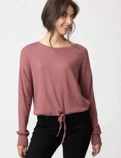 Ribbed T-shirt with Drawstring
