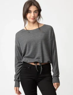Ribbed T-shirt with Drawstring