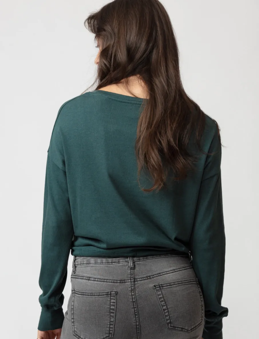Ribbed T-shirt with Drawstring