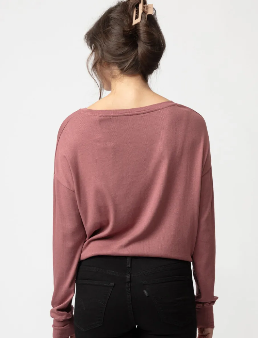 Ribbed T-shirt with Drawstring