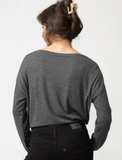 Ribbed T-shirt with Drawstring