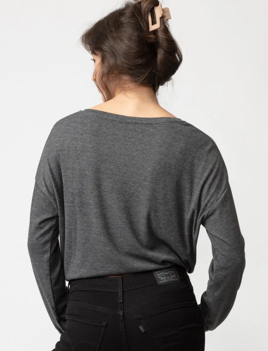 Ribbed T-shirt with Drawstring